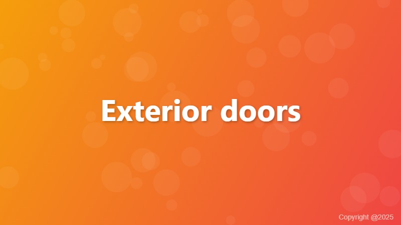 Exterior doors